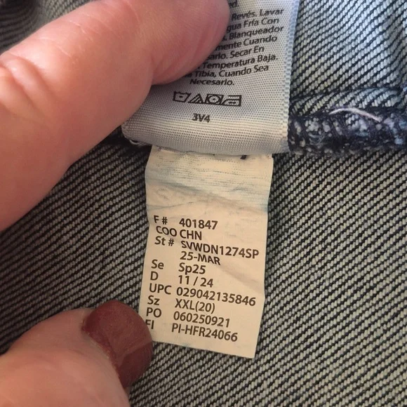 Sofia by Sofia Vergara Denim Jacket Collared Front Short Pockets XXL 20 Coastal - Picture 10 of 12